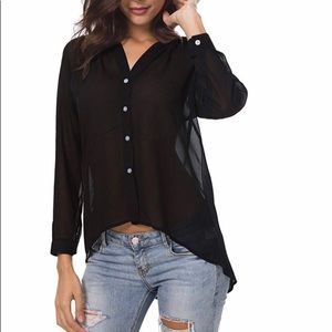Black chiffon blouse